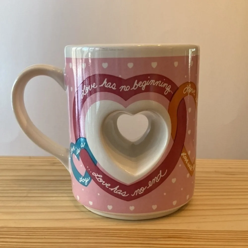 PAPEL Cut Out‎ Heart Ceramic Coffee Mug Pink